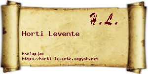 Horti Levente névjegykártya